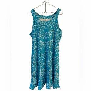 Lulu-B Turquoise Tropical Print Dress